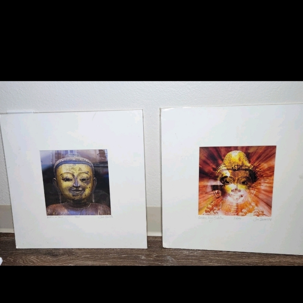 Lot of 2 Sue Dumke Buddha Fine Art in Frames Idaho Paris Prints